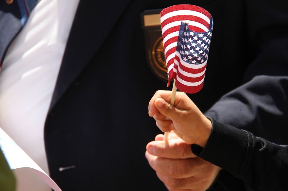 Veteran handed a flag