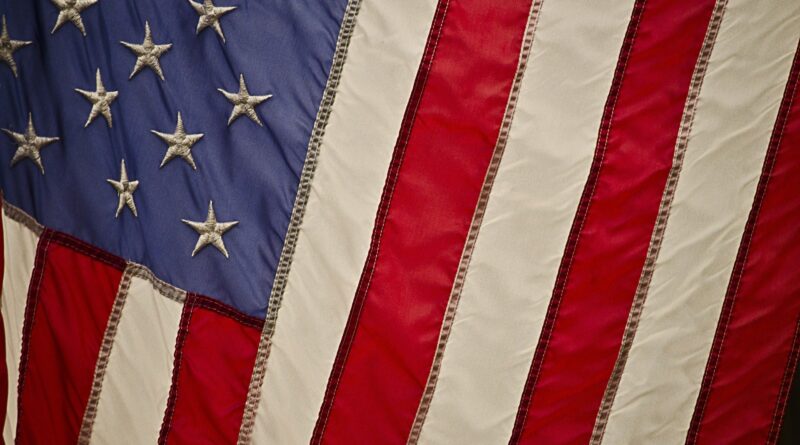 An American flag close up