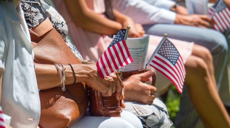 People holding flags