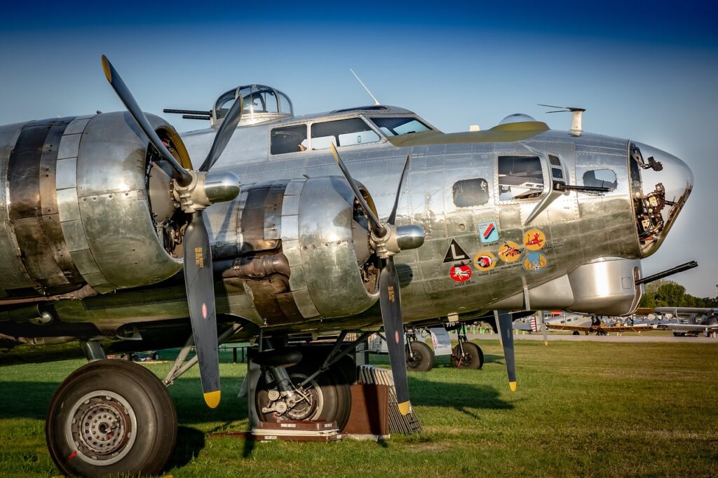 WW2 reenactment vintage aircraft