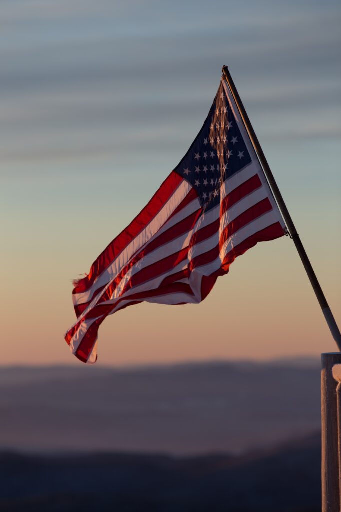 World War II hero American flag